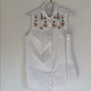 White pineapple sequin skirt and top size 6